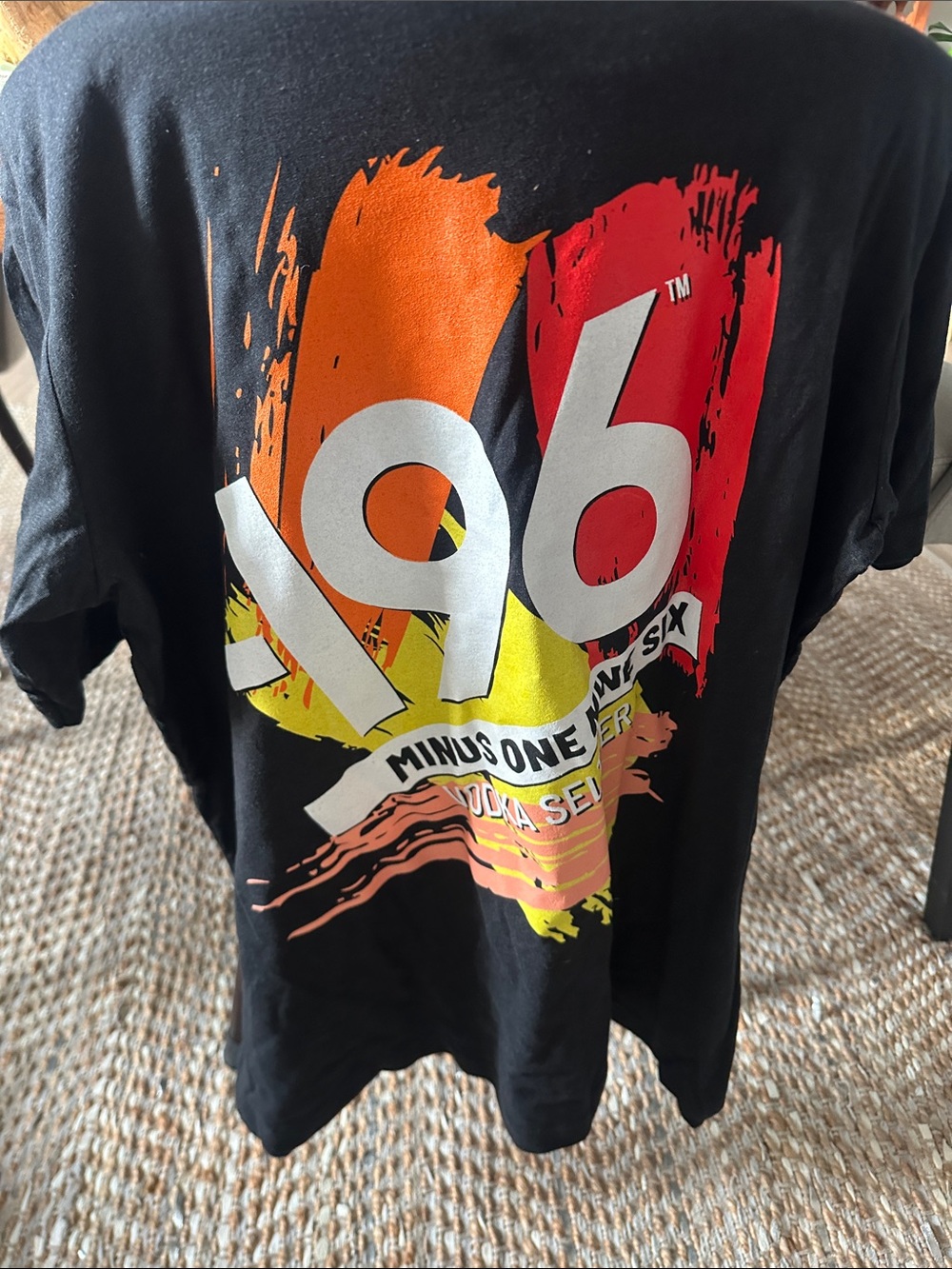 -196 seltzer Black Graphic Tee with Bold 196 Brushstroke Logo XL